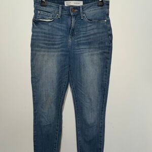 Signature by Levi Strauss Women's Blue Whiskering Mid Rise Skinny Jeans Size 4S